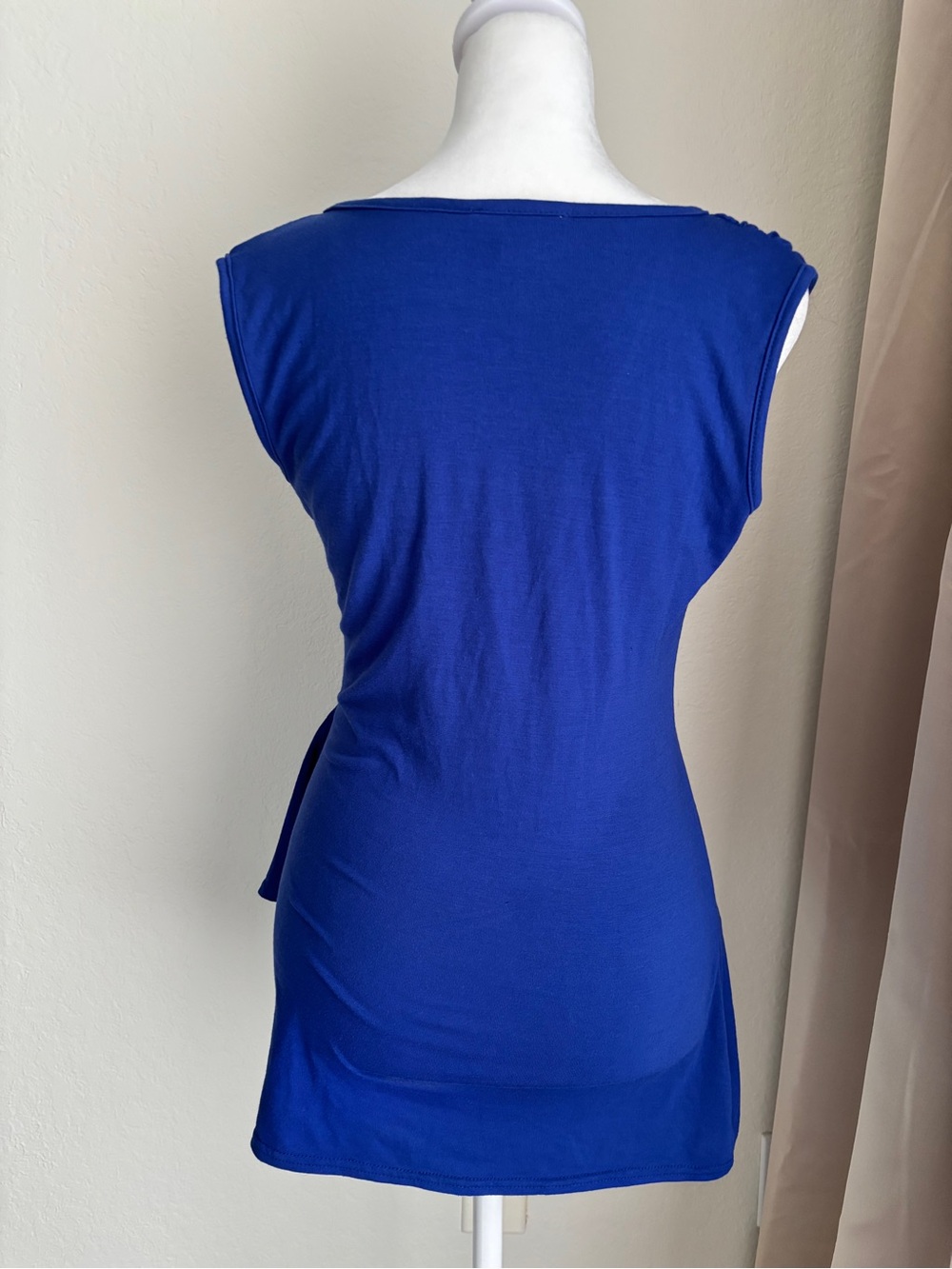 BOSTON PROPER Bright Royal Blue Wrap-Style Sleeveless Top, size XS - Picture 7 of 12
